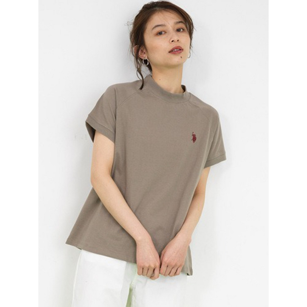 ＜ＵＳＰ＞綿１００％プチハイネックＴシャツ　大きいサイズ レディース13