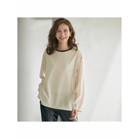 配色使いニットソープルオーバー　大きいサイズレディース