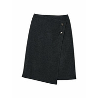 ウールライク素材ミディ丈スカート　大きいサイズレディース