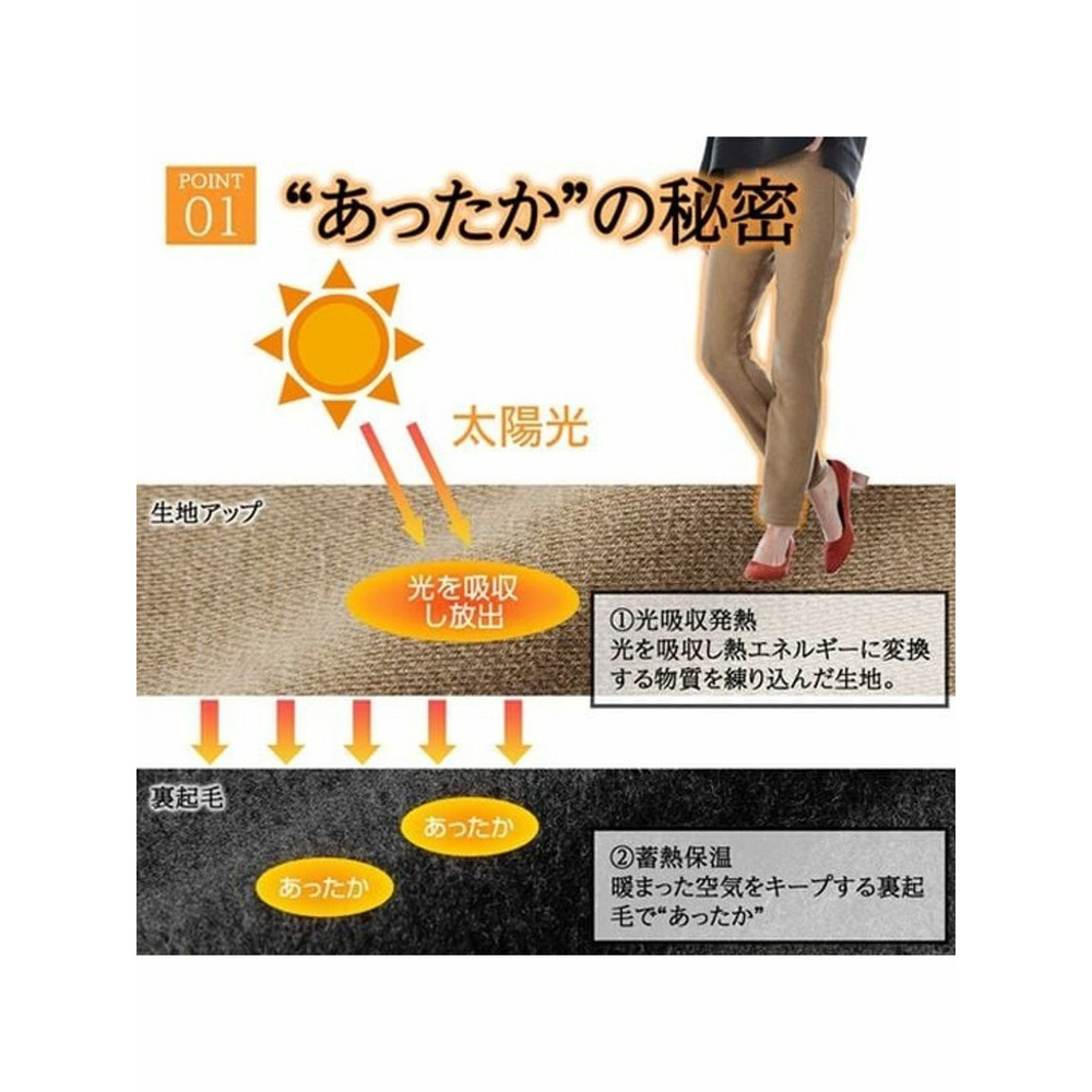 【蓄熱保温】裏起毛スキニーパンツ　股下68　　大きいサイズレディース15