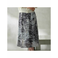 グラデーションプリントスカート　大きいサイズレディース