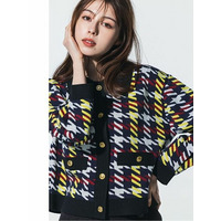 ポロ衿ニットカーディガン