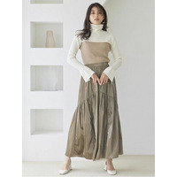 メタリックラウンドティアードスカート