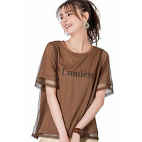 チュールロゴＴシャツ　大きいサイズレディース