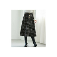 高見えツイードチェックフレアースカート