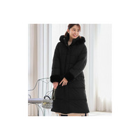 ファー付フェイクダウンロングコート