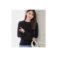 袖口フェザー切替ニットプルオーバー