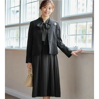 【選べるジャケット】洗える上品ボウタイワンピーススーツ