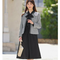 【選べるジャケット】洗える上品ボウタイワンピーススーツ