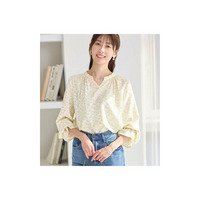 キャンディースリーブ小花柄チュニックブラウス