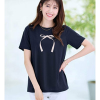 大人かわいいプリント綿混Ｔシャツ