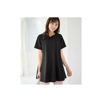 【４つの機能付】フレアーロングチュニックTシャツ