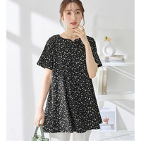 【４つの機能付】フレアーロングチュニックTシャツ