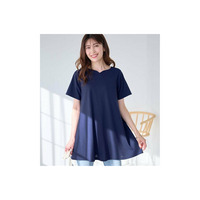 【４つの機能付】フレアーロングチュニックTシャツ