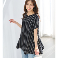 【接触冷感】さらっと快適！高見えフレアーロングチュニックＴシャツ