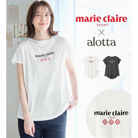 【マリクレール・スポーツ】モックネックギャザーＴシャツ