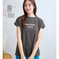 【マリクレール・スポーツ】モックネックギャザーＴシャツ