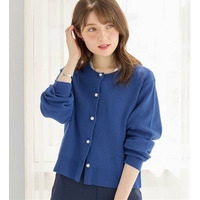 ＜選べる２丈＞洗える！パール調ボタンゆるニットカーディガン