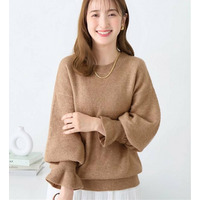 洗える！ふんわりタッチキャンディースリーブゆるニット