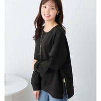 サイドジップあったか裏起毛プルオーバー