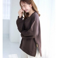 サイドジップあったか裏起毛プルオーバー