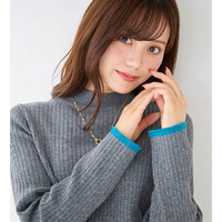 【静電気防止】もっちり袖配色リブニット