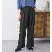 【接触冷感】【ラクして美脚】ストレッチ素材セミワイドパンツ