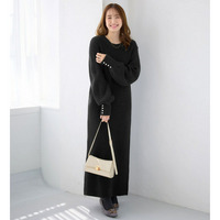 袖パールゆるニットワンピース