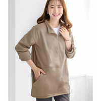 【毛玉になりにくい】柔らか裏起毛ハーフジップチュニック