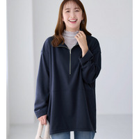 【毛玉になりにくい】柔らか裏起毛ハーフジップチュニック