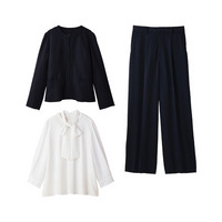 【選べるパンツ】洗える！３点セット着回し力抜群スーツ　大きいサイズ レディース