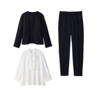 【選べるパンツ】洗える！３点セット着回し力抜群スーツ　大きいサイズ レディース