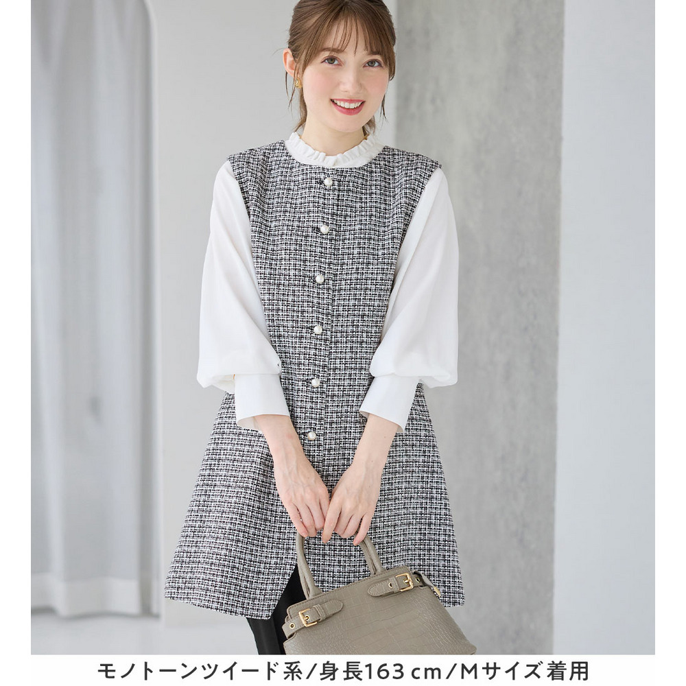 【ブラウス付き3点セット】洗える!美ラインジレセットスーツ 大きいサイズ レディース13