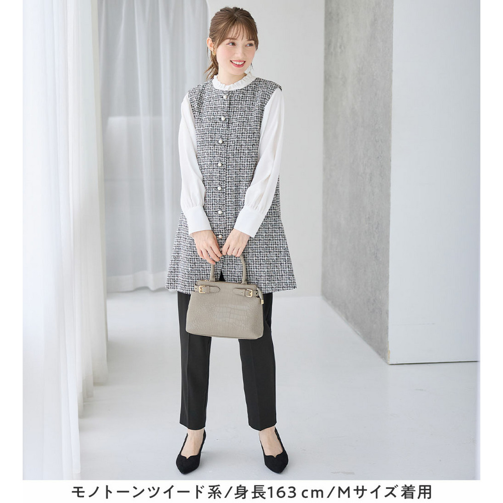 【ブラウス付き3点セット】洗える!美ラインジレセットスーツ 大きいサイズ レディース15