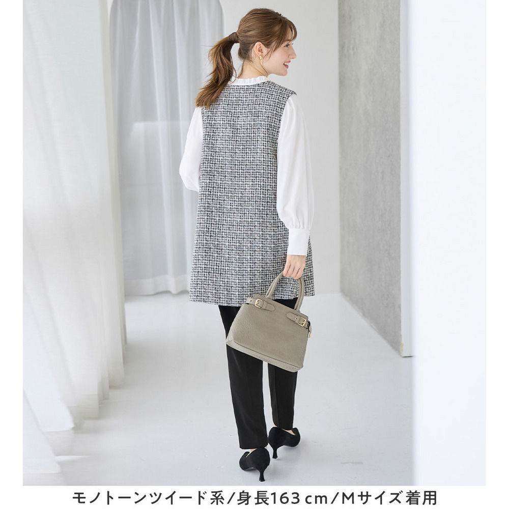 【ブラウス付き3点セット】洗える!美ラインジレセットスーツ 大きいサイズ レディース16