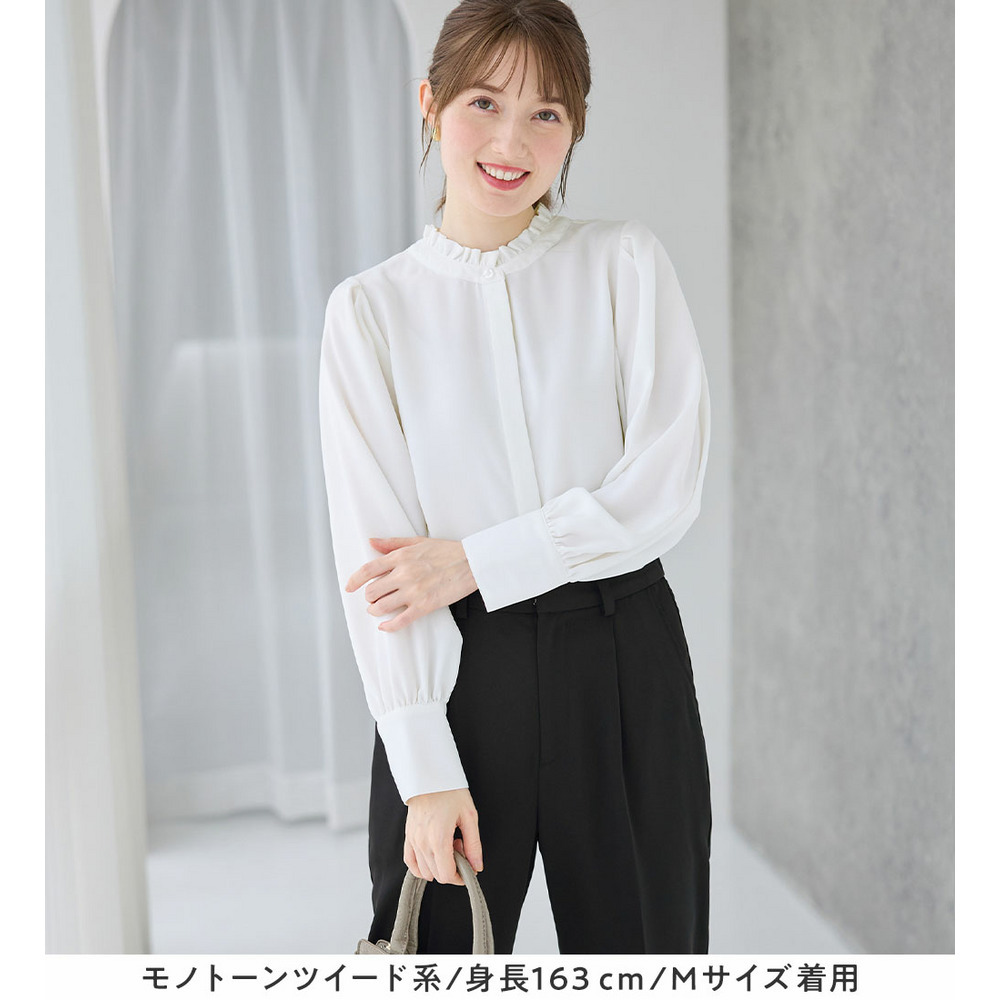 【ブラウス付き3点セット】洗える!美ラインジレセットスーツ 大きいサイズ レディース17