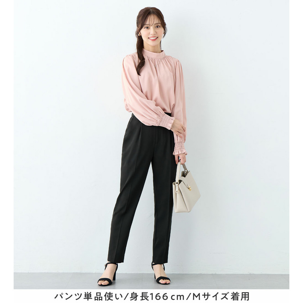 【ブラウス付き3点セット】洗える!美ラインジレセットスーツ 大きいサイズ レディース24