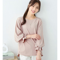 袖タックデザインプルオーバー　大きいサイズ レディース