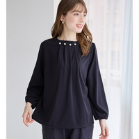 袖タックデザインプルオーバー　大きいサイズ レディース