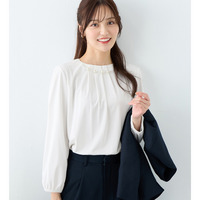 ネックパールデザインブラウス　大きいサイズ レディース