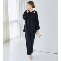 【２点セット】洗えるシフォンレイヤードセットアップ　大きいサイズ レディース