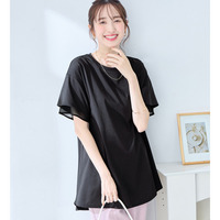 ＜チュニック丈＞袖口シフォントップス