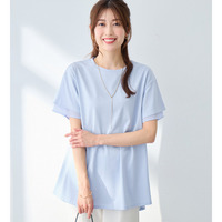 ＜チュニック丈＞袖口シフォントップス