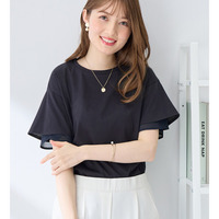 ＜レギュラー丈＞袖口シフォントップス