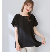 【イージーケア】パール調ボタンデザインブラウス