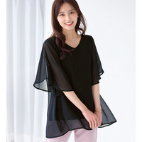 インナー付き上品ドレープチュニック