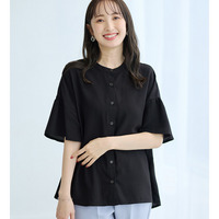 バンドカラーフレアー袖ブラウス