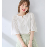 パールデザイン５分袖Ｔシャツブラウス