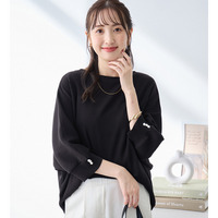 袖口パールゆるドルマンリブトップス