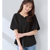 ＜６つの機能付＞パフ袖ハートネックブラウスＴシャツ